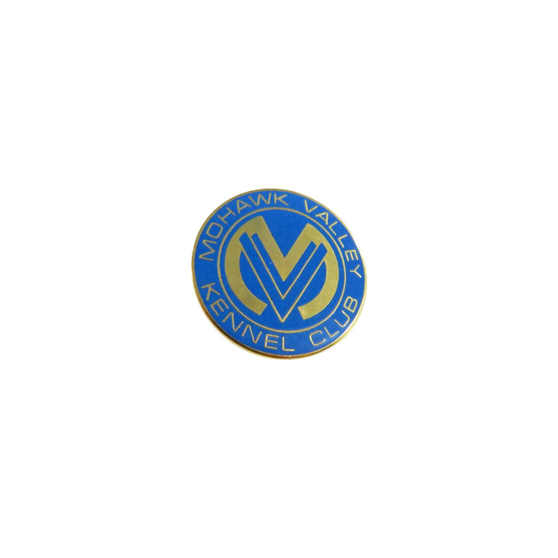 Mohawk Valley Kennel Club Lapel Pin Gold Tone & Blue Enamel 1.25" Diameter Pre-Owned