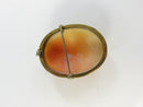 Vintage Italian 800 Silver Carved Shell Cameo Lady Rose Pendant Brooch Naples 422 NA with Folding Bail and Safety Pin