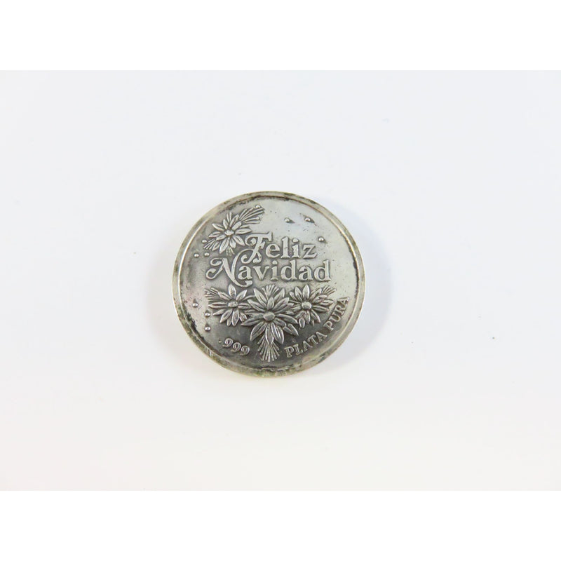 Feliz Navidad .999 Silver Coin 25.54mm Diameter