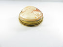 Vintage Italian 800 Silver Carved Shell Cameo Lady Rose Pendant Brooch Naples 422 NA with Folding Bail and Safety Pin