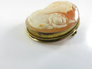 Vintage Italian 800 Silver Carved Shell Cameo Lady Rose Pendant Brooch Naples 422 NA with Folding Bail and Safety Pin