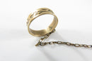 Victorian Child Hand Chain 10K Gold Engraved Ring c1898 Gold-Filled Bracelet