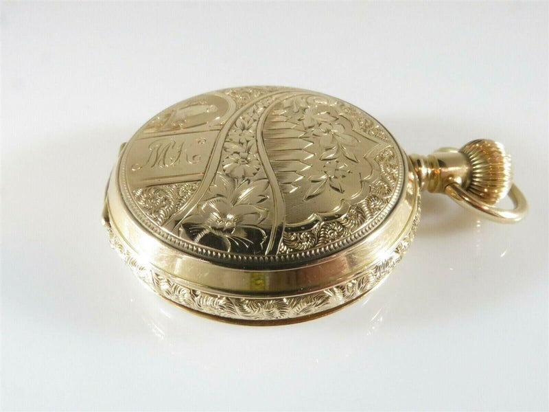 14K Gold 1888 Victorian Size 6S Hampden Hunter Cased Pocket Watch product image for Just Stuff I Sell, clear front view, neutral background, original listing photo, optimized descriptive alt text, centered composition variant 3
