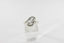 Vintage 10K White Gold Lab Created Quartz Bypass Ring Size 5.5 S-F Inc