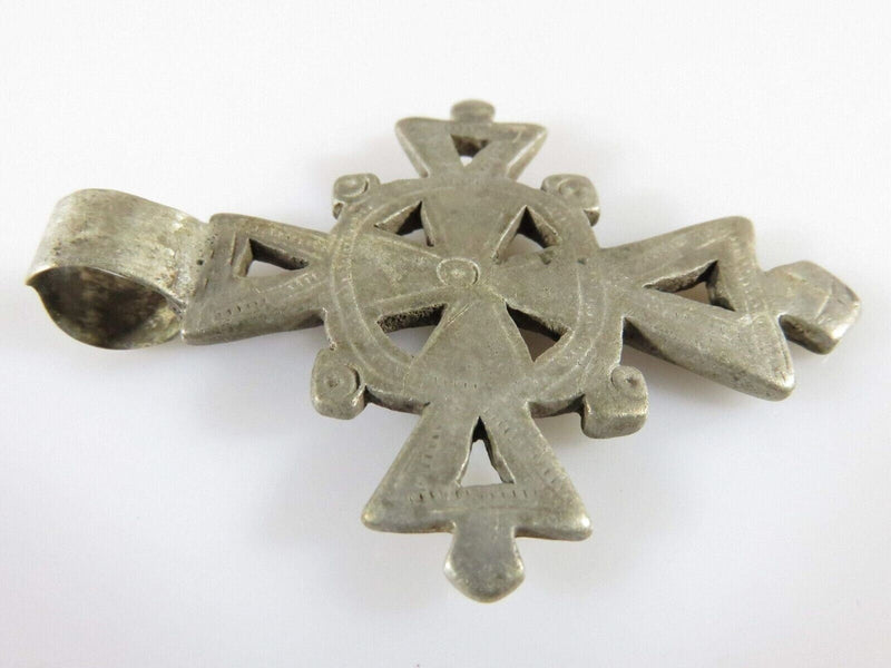 1 7/8" High Celtic Style Coptic Ethiopia Silver Cross With Chamfered Decoration product image for Just Stuff I Sell, clear front view, neutral background, original listing photo, optimized descriptive alt text, centered composition variant 10