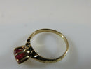 Victorian 14K Gold Ruby Engagement Ring Antique c.1887 Size 4.25 