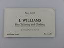 I. Williams Fine Tailoring and Clothing 928 Penn Street Reading PA Telephone 3-1 product image for Just Stuff I Sell, clear front view, neutral background, original listing photo, optimized descriptive alt text, centered composition