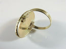 Vintage Mid-Century 10K Gold Rutilated Quartz Cabochon Ring Size 7