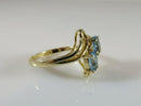 14K Yellow Gold Ring Size 6 3/4 with a Pair 6mm x 4mm Oval Cut Blue Topaz product image for Just Stuff I Sell, clear front view, neutral background, original listing photo, optimized descriptive alt text, centered composition variant 7