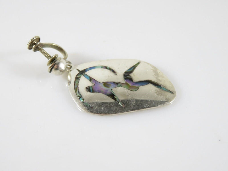 Art Nouveau Style Unmatched Bowman Abalone & Sterling Disc Taxco Single Silver Earring product image for Just Stuff I Sell, clear front view, neutral background, original listing photo, optimized descriptive alt text, centered composition variant 2