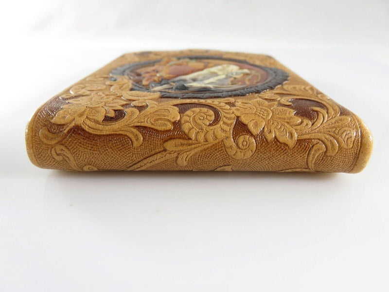 Double Horse Tooled Saddle Lambskin Tool O Matic Wallet Original Hess Brothers G product image for Just Stuff I Sell, clear front view, neutral background, original listing photo, optimized descriptive alt text, centered composition variant 3