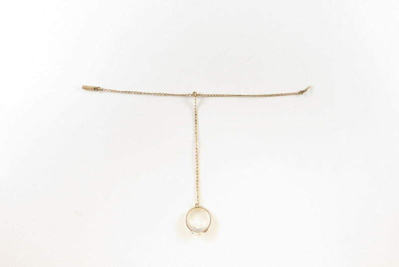 Victorian Child Hand Chain 9K Ring Turquoise Seed Pearl Gold-Filled Bracelet