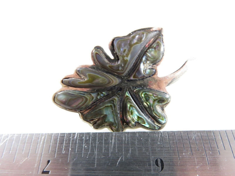 Vintage Unmatched Large Maple Leaf Abalone & Sterling Mexico Single Silver Earring product image for Just Stuff I Sell, clear front view, neutral background, original listing photo, optimized descriptive alt text, centered composition variant 6