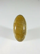 Vintage Mid-Century 10K Gold Rutilated Quartz Cabochon Ring Size 7