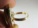 Vintage Mid-Century 10K Gold Rutilated Quartz Cabochon Ring Size 7