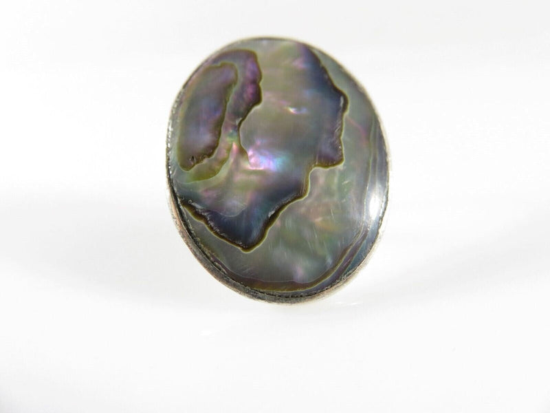 Vintage Unmatched Large Oval Abalone & Sterling Disc Taxco APO Single Silver Earring product image for Just Stuff I Sell, clear front view, neutral background, original listing photo, optimized descriptive alt text, centered composition variant 2