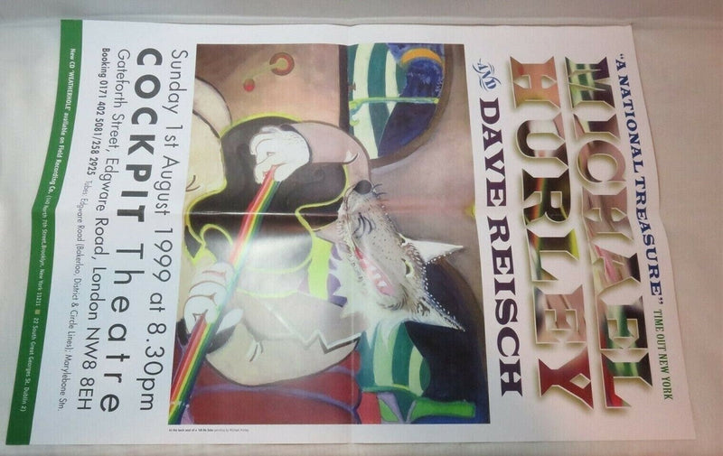 Rare Michael Hurley and Dave Reisch August 1 1999 Cockpit Theatre Poster product image for Just Stuff I Sell, clear front view, neutral background, original listing photo, optimized descriptive alt text, centered composition