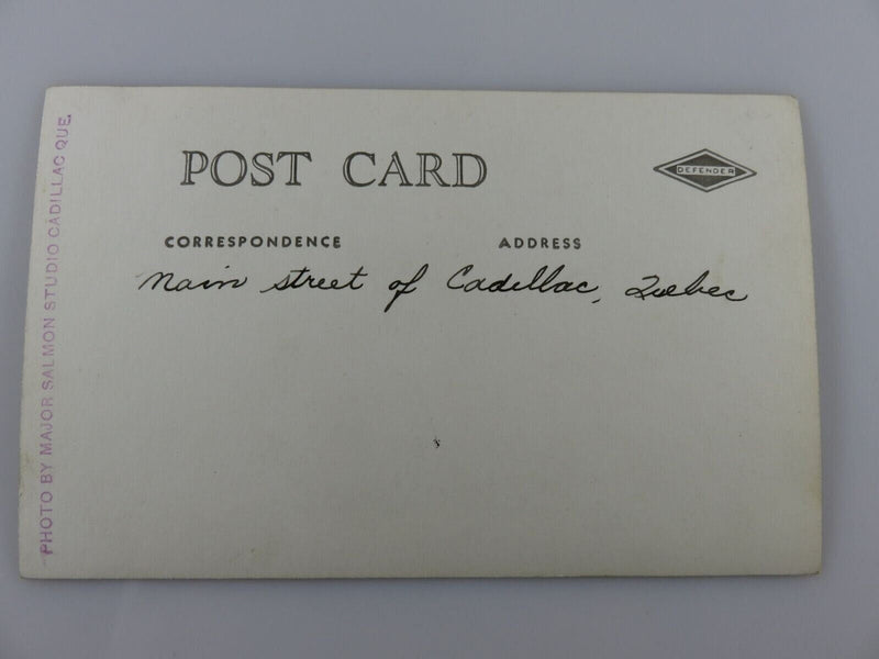 Main Street View Cadillac Quebec Major Salmon Studio Photo Postcard Circa 1939 product image for Just Stuff I Sell, clear front view, neutral background, original listing photo, optimized descriptive alt text, centered composition variant 2