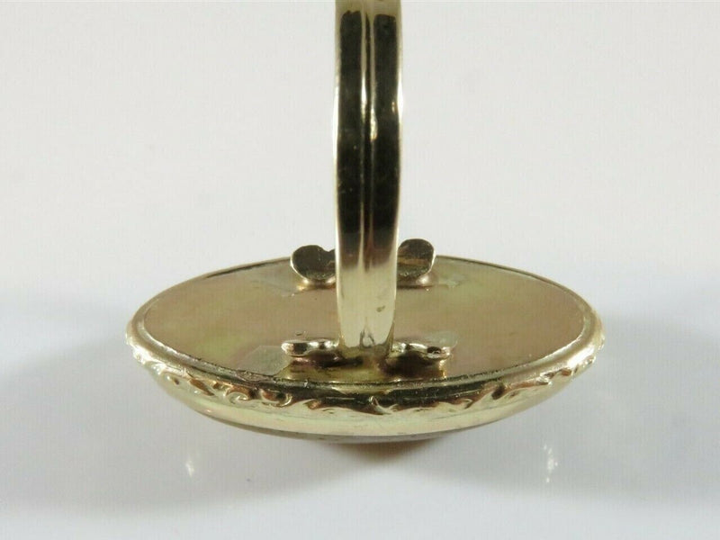 Vintage Mid-Century 10K Gold Rutilated Quartz Cabochon Ring Size 7