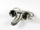 Fetching Modernist Swirling Silver & Onyx Brooch Pendant Taxco TC Conjoined Old product image for Just Stuff I Sell, clear front view, neutral background, original listing photo, optimized descriptive alt text, centered composition variant 4