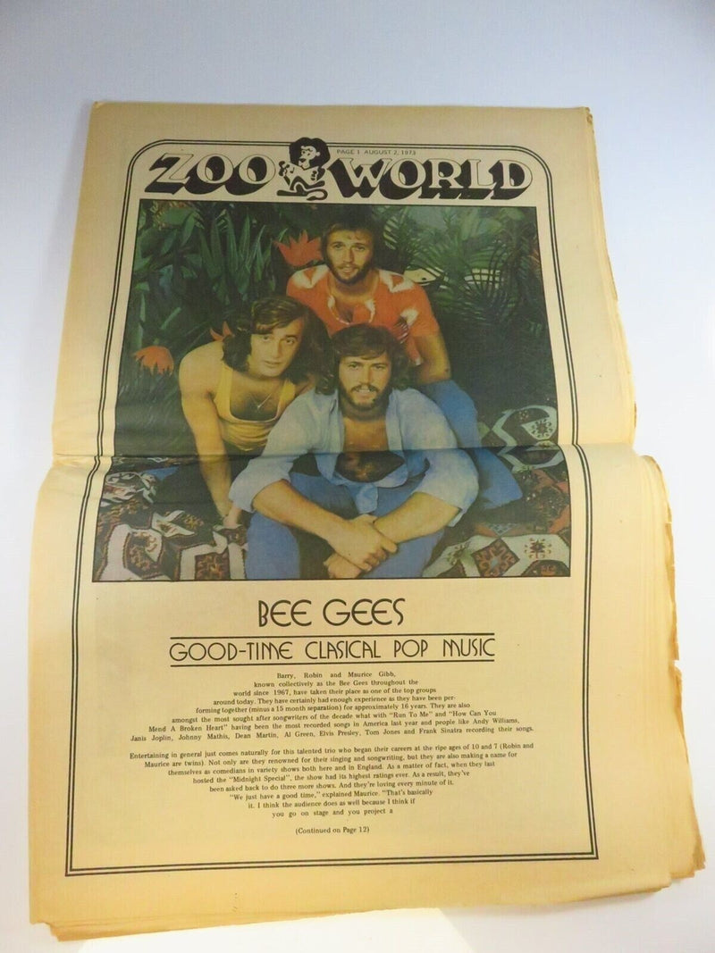 Zoo World The Music Megapaper Aug. 2 1973 No 38 Carpenters, Bee Gees, More product image for Just Stuff I Sell, clear front view, neutral background, original listing photo, optimized descriptive alt text, centered composition