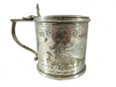 Rare Antique Sterling Silver Etched Mustard Pot 1877 by Robert Harper London — Antiques:Silver:Sterling Silver (.925):Mustard