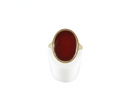 Edwardian Style Oval Burnt Orange Carnelian Ring 14K Gold Wire Wrap Size 6