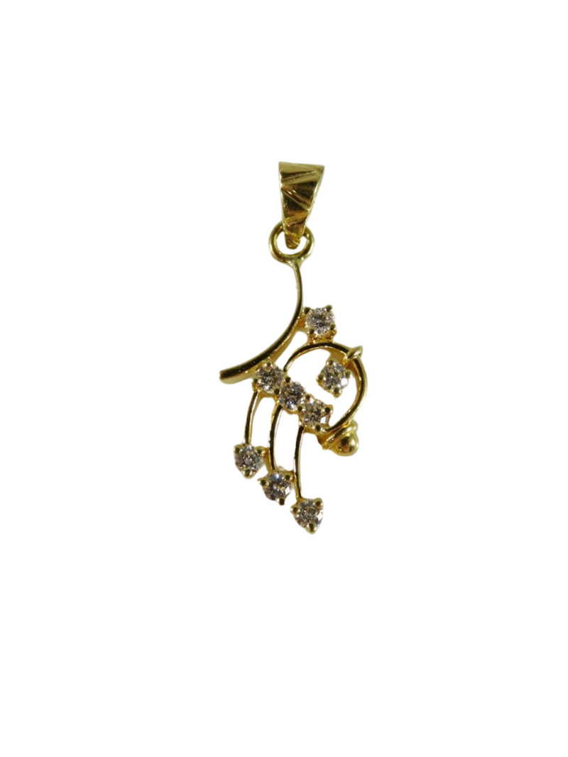 14K Gold Mid-Century Abstract Diamond Spray Pendant, ~0.26 ctw, 3 g — Jewelry & Watches:Fine Jewelry:Fine Necklaces & Pendant
