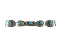 Beautiful Navajo Morenci Turquoise Watch Bracelet Sterling Silver 5 7/8" TL