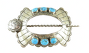 A Beautiful Work Of Silver & Turquoise Navajo Art; Hair Pin Hair Clip Hair Barre