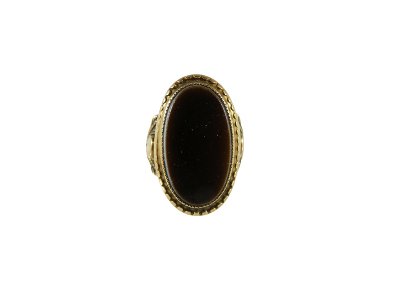 Victorian 14K Gold Uncut Hardstone Signet Ring Women Size 6.25 product image for Just Stuff I Sell, clear front view, neutral background, original listing photo, optimized descriptive alt text, centered composition variant 2
