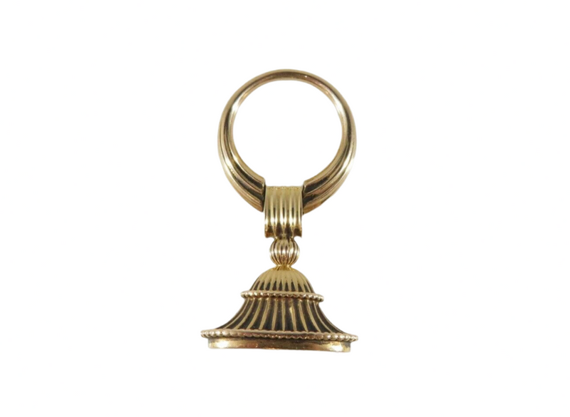 14K Yellow Gold Antique Pocket Watch Fob with High Quality Bloodstone