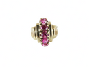 Faith 10K Gold Ring with Lab Created Pink Spinel Waterfall Style Size 4.25 — Jewelry & Watches:Fine Jewelry:Fine Rings:Gemsto