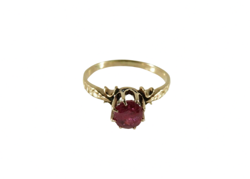 1887 Victorian 3/4 Carat Ruby Wedding Ring Size 4.25 No Heat Natural Stone