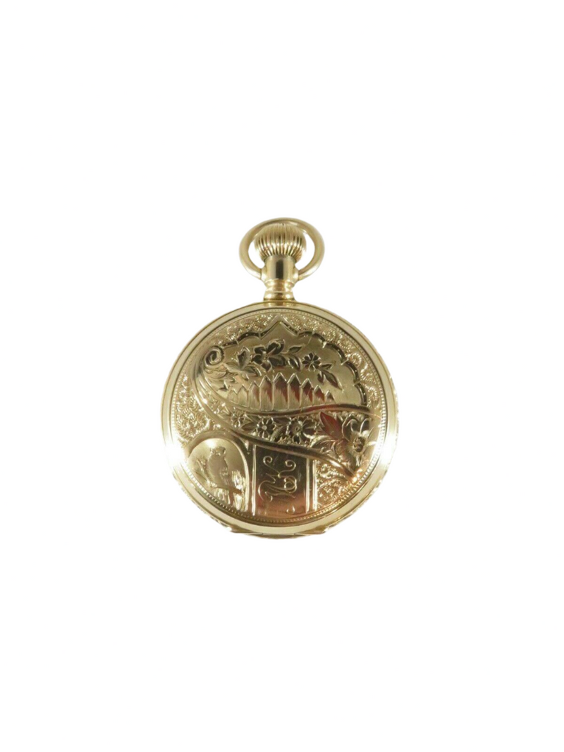 14K Gold 1888 Victorian Size 6S Hampden Hunter Cased Pocket Watch