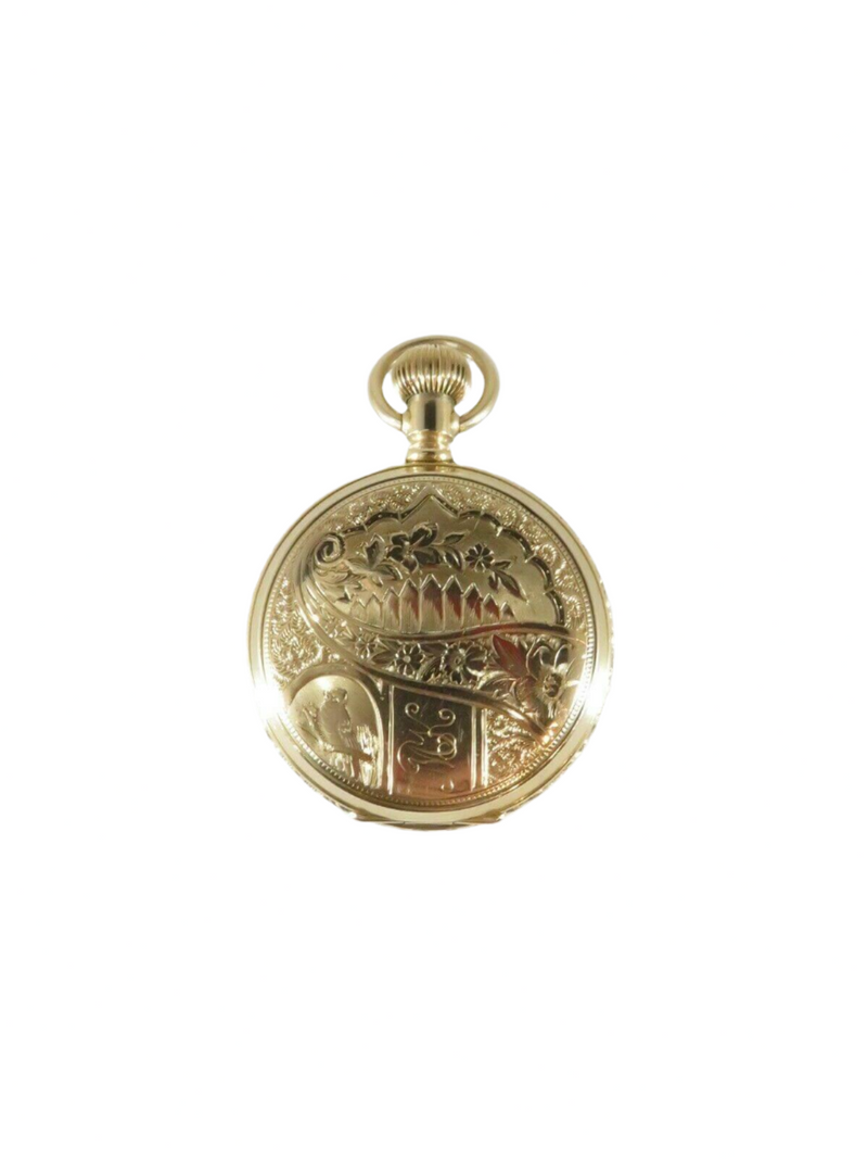 14K Gold 1888 Victorian Size 6S Hampden Hunter Cased Pocket Watch — Jewelry & Watches:Watches, Parts & Accessories:Pocket Wat