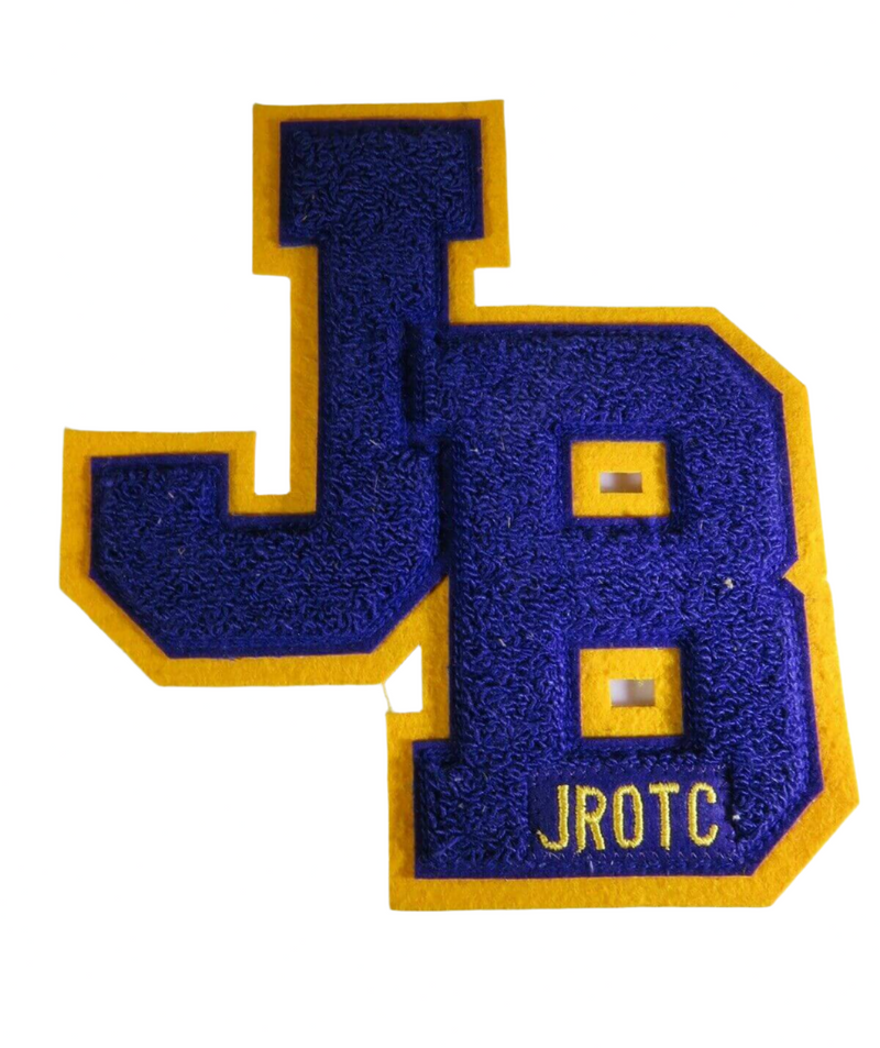 JB JROTC Varsity Style Letterman Jacket Patch Purple and Gold Sew On