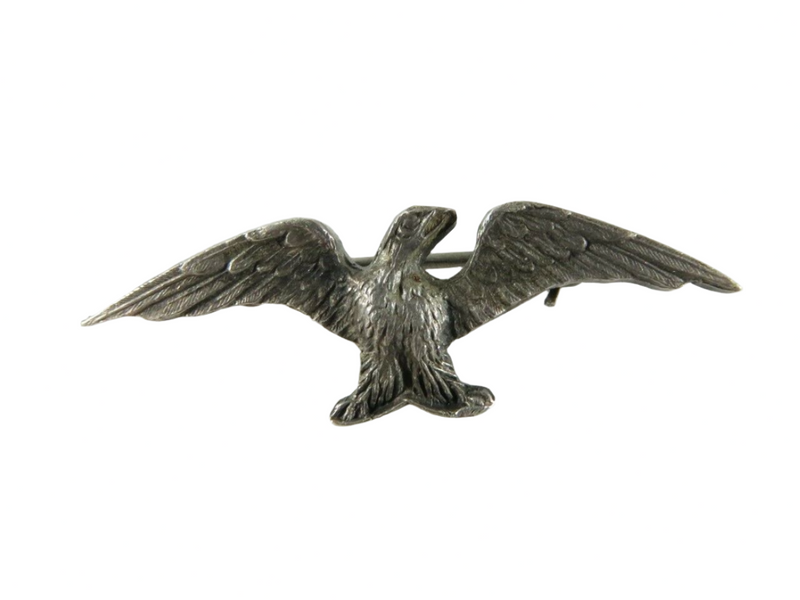 Patriotic Eagle Pin Spread Wings Vintage Sterling Silver Lapel Pin Mid Century — Jewelry & Watches:Vintage & Antique Jewelry: