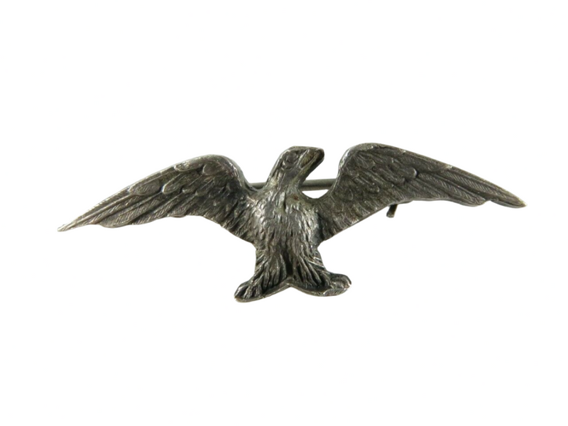 Sterling Silver Eagle Spread Wings Lapel Pin