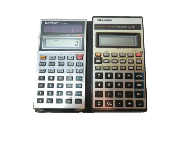 Sharp Calculator EL-510S Scientific Solar & EL-731 Business Finance