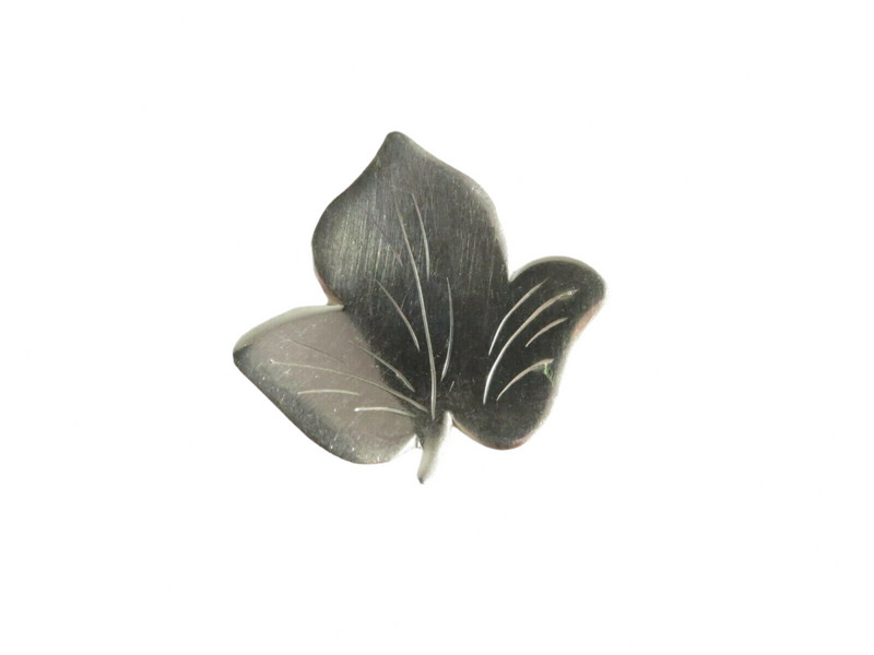 Artisan Signed Handmade Sterling Silver Leaf Pin Brooch 1 3/8 x 1 7/16 5.6gr — Jewelry & Watches:Fine Jewelry:Fine Pins & Bro