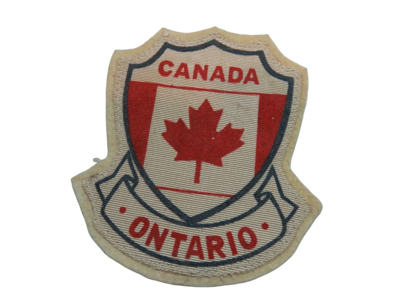 c1960's Vintage Canada Ontario Shield Style Fabric Patch 4 1/4 x 4