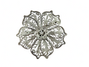 Large 830 Silver 1 7/8" Floral Filigree Brooch in Sterling Silver product image for Just Stuff I Sell, clear front view, neutral background, original listing photo, optimized descriptive alt text, centered composition