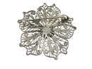Large 830 Silver 1 7/8" Floral Filigree Brooch in Sterling Silver product image for Just Stuff I Sell, clear front view, neutral background, original listing photo, optimized descriptive alt text, centered composition variant 2