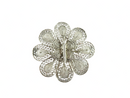 Unusual Lovely 800 Silver Filigree Flower Brooch with Butterfly in the Center — Jewelry & Watches:Fine Jewelry:Fine Pins & Br