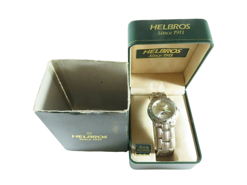 Men's Helbros Quarts 8362 Brushed Metal Wrist Watch