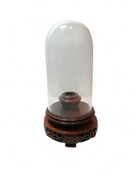 Domed Glass Wood Base Jade Display Stand Nice Vintage Chinese Export — Collectibles:Cultures & Ethnicities:Asian:1900-Now:Chi