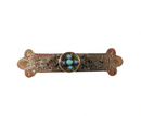 Victorian 10K Gold Turquoise & Black Enamel Bar Brooch with C-Clasp (Repair) — Jewelry & Watches:Vintage & Antique Jewelry:Fi