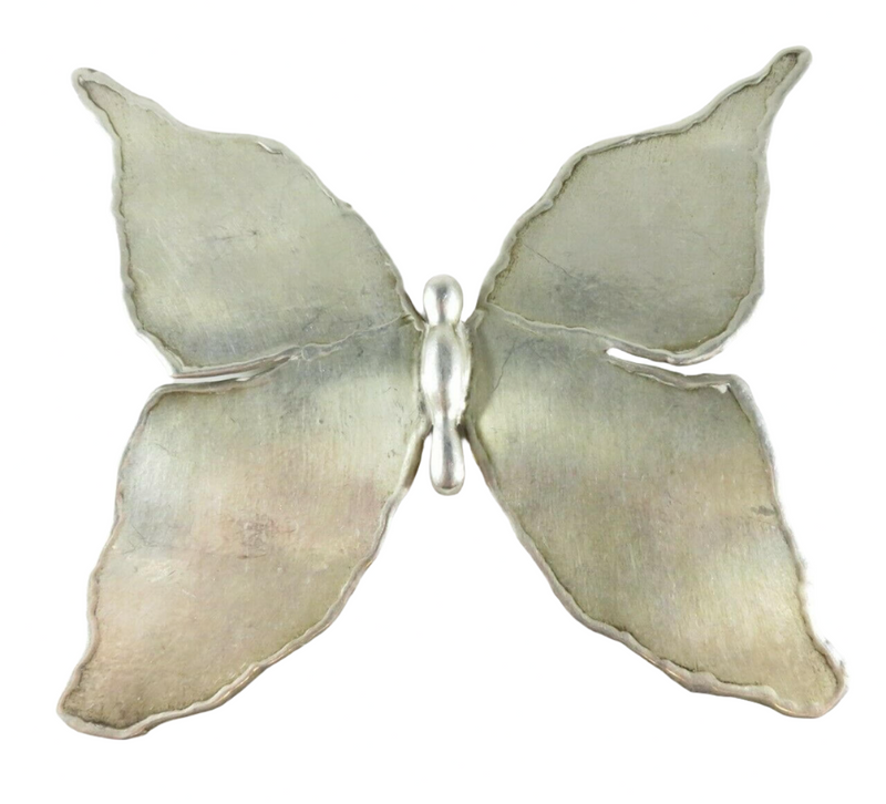 Eclectic Sterling Silver Artisan Butterfly Belt Buckle