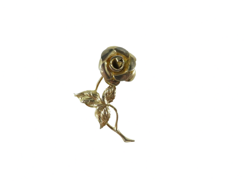 Vintage Gold Vermeil Sterling Silver Beau Flower Brooch Front View